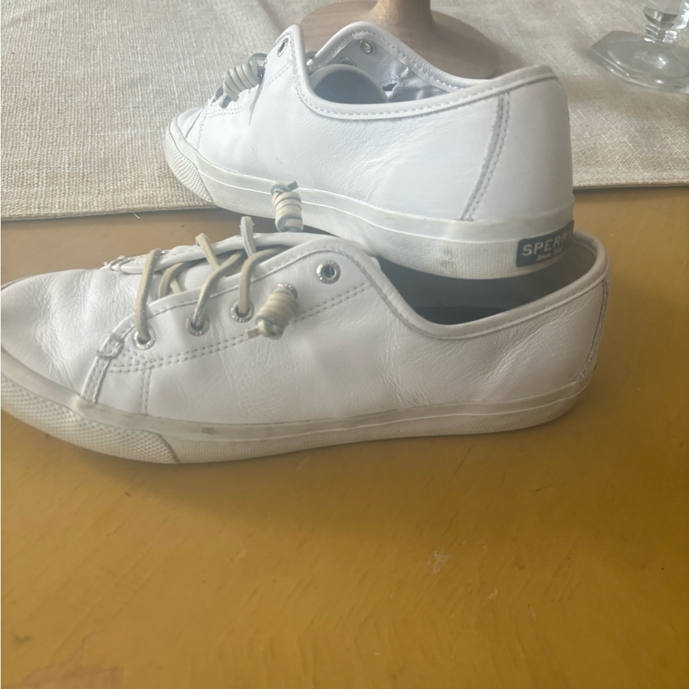Sperry White Leather Casual Sneakers - Picture 3 of 4
